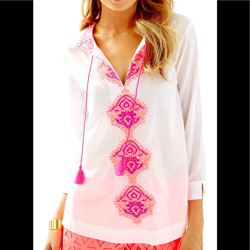 LILLY PULITZER | embroidered Tunic | Med